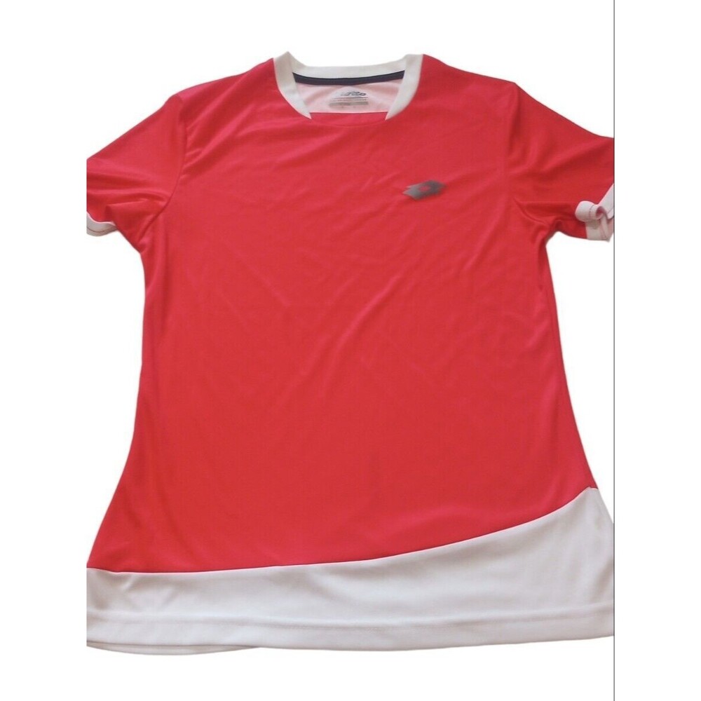 Soccer Jersey Womens Size M Lotto Italian Sport Shirt Color Block Top Red Cool